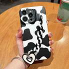 For iPhone 14 Pro Max Frosted Bracelet TPU Phone Case(Milk Cow Texture) - 1