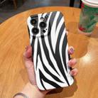 For iPhone 14 Pro Frosted TPU Phone Case(Zebra Texture) - 1