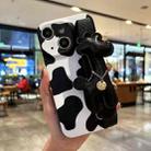 For iPhone 14 Frosted Wrist Band TPU Phone Case(Milk Cow Texture) - 1