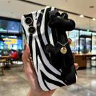 For iPhone 12 Frosted Wrist Band TPU Phone Case(Zebra Texture) - 1