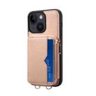 For iPhone 15 Plus Zipper Card Slot Phone Case(Pink) - 1