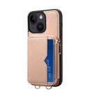 For iPhone 15 Zipper Card Slot Phone Case(Pink) - 1