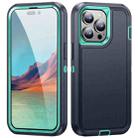 For iPhone 15 Pro Max Life Waterproof Rugged Phone Case(Dark Blue + Light Blue) - 1