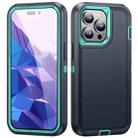 For iPhone 15 Pro Life Waterproof Rugged Phone Case(Dark Blue + Light Blue) - 1