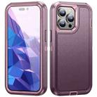 For iPhone 15 Pro Life Waterproof Rugged Phone Case(Purple + Pink) - 1