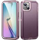 For iPhone 15 Plus Life Waterproof Rugged Phone Case(Purple + Pink) - 1