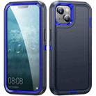 For iPhone 15 Life Waterproof Rugged Phone Case(Dark Blue + Royal Blue) - 1