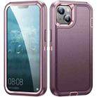 For iPhone 15 Life Waterproof Rugged Phone Case(Purple + Pink) - 1