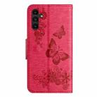 For Samsung Galaxy A05s Butterfly Embossed Flip Leather Phone Case(Red) - 3