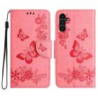 For Samsung Galaxy A05s Butterfly Embossed Flip Leather Phone Case(Pink) - 1