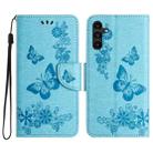For Samsung Galaxy A05s Butterfly Embossed Flip Leather Phone Case(Blue) - 1