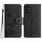 For Samsung Galaxy A05s Butterfly Embossed Flip Leather Phone Case(Black) - 1