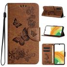 For Samsung Galaxy A55 Butterfly Embossed Flip Leather Phone Case(Brown) - 1