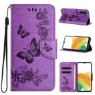 For Samsung Galaxy S24 5G Butterfly Embossed Flip Leather Phone Case(Purple) - 1