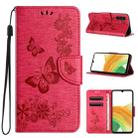 For Samsung Galaxy S24 5G Butterfly Embossed Flip Leather Phone Case(Pink) - 1