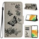 For Samsung Galaxy S24+ 5G Butterfly Embossed Flip Leather Phone Case(Grey) - 1