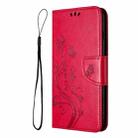 For Samsung Galaxy A05s Butterfly Flower Pattern Flip Leather Phone Case(Red) - 2