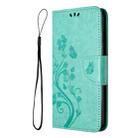 For Samsung Galaxy A05s Butterfly Flower Pattern Flip Leather Phone Case(Green) - 2
