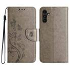 For Samsung Galaxy A05s Butterfly Flower Pattern Flip Leather Phone Case(Grey) - 1