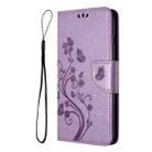 For Samsung Galaxy A05s Butterfly Flower Pattern Flip Leather Phone Case(Light Purple) - 2