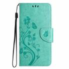For Samsung Galaxy A15 Butterfly Flower Pattern Flip Leather Phone Case(Green) - 2