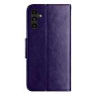 For Samsung Galaxy A15 Butterfly Flower Pattern Flip Leather Phone Case(Dark Purple) - 3