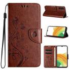 For Samsung Galaxy A35 Butterfly Flower Pattern Flip Leather Phone Case(Brown) - 1
