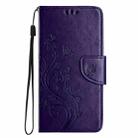 For Samsung Galaxy A35 Butterfly Flower Pattern Flip Leather Phone Case(Dark Purple) - 2