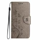 For Samsung Galaxy A55 Butterfly Flower Pattern Flip Leather Phone Case(Grey) - 2