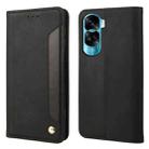 For Honor 90 Lite Skin Feel Splicing Leather Phone Case(Black) - 1