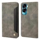 For Honor 90 Lite Skin Feel Splicing Leather Phone Case(Grey) - 1