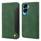 For Honor 90 Lite Skin Feel Splicing Leather Phone Case(Green) - 1