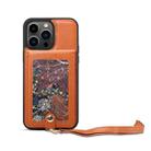 For iPhone 15 Pro Max ESEBLE Star Series Lanyard Holder Card Slot Phone Case(Brown) - 1