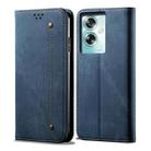 For OPPO A79 5G Denim Texture Casual Style Horizontal Flip Leather Case(Blue) - 1