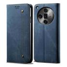 For OPPO Find X7 Denim Texture Casual Style Horizontal Flip Leather Case(Blue) - 1