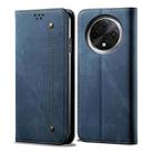 For OPPO A3 Pro 5G Denim Texture Casual Style Horizontal Flip Leather Case(Blue) - 1