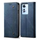 For OPPO Reno11 F / F25 Pro Denim Texture Casual Style Horizontal Flip Leather Case(Blue) - 1