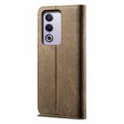 For OPPO A3 Pro 5G Global Denim Texture Casual Style Horizontal Flip Leather Case(Khaki) - 3