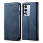 For OPPO A3 Pro 5G Global Denim Texture Casual Style Horizontal Flip Leather Case(Blue) - 1