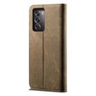 For OPPO Reno12 5G Global Denim Texture Casual Style Horizontal Flip Leather Case(Khaki) - 3