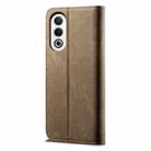 For OPPO K12x 5G Global Denim Texture Casual Style Horizontal Flip Leather Case(Khaki) - 3