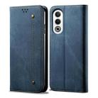 For OPPO K12x 5G Global Denim Texture Casual Style Horizontal Flip Leather Case(Blue) - 1