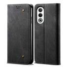 For OPPO K12x 5G Global Denim Texture Casual Style Horizontal Flip Leather Case(Black) - 1