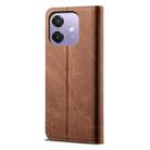 For OPPO A3X 5G India Denim Texture Casual Style Horizontal Flip Leather Case(Brown) - 3