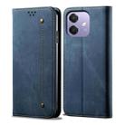 For OPPO A3X 5G India Denim Texture Casual Style Horizontal Flip Leather Case(Blue) - 1