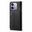 For OPPO A3X 5G India Denim Texture Casual Style Horizontal Flip Leather Case(Black) - 3