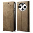 For OPPO Find X8 Denim Texture Casual Style Horizontal Flip Leather Case(Khaki) - 1