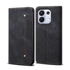 For OPPO K13 5G India Denim Texture Casual Style Horizontal Flip Leather Case(Black) - 1