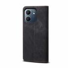 For OPPO A5x 4G / 5G Denim Texture Casual Style Horizontal Flip Leather Case(Black) - 3