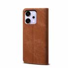 For OPPO Reno14 5G Global Denim Texture Casual Style Horizontal Flip Leather Case(Brown) - 3